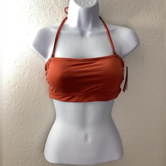 NWT BECCA Bandeau Bikini Top Orange Size Small - Picture 1 of 6